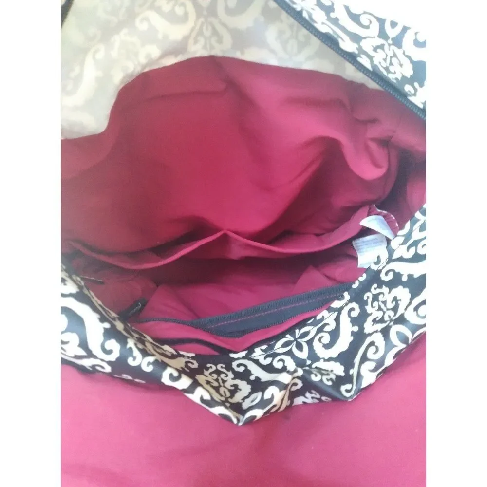 Petunia Pickle Bottom Backpack Diaper Bag Black Beige Red Accents‎